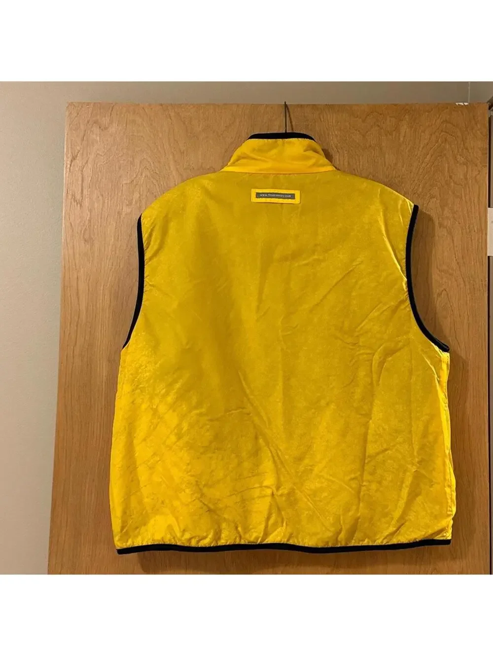 Free Country Reversible Fleece Nylon Vest Olive Green Yellow Men's Large